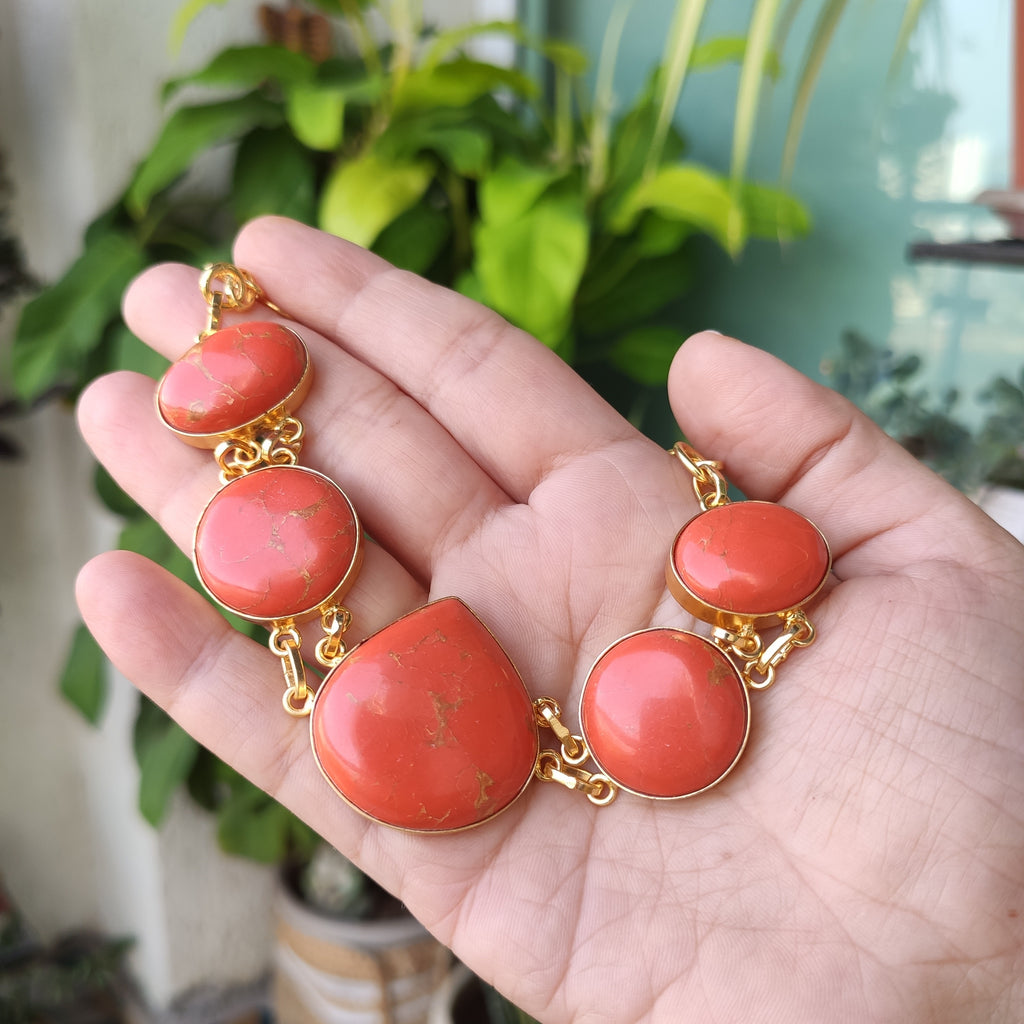 Coral Charm Statement Bracelet