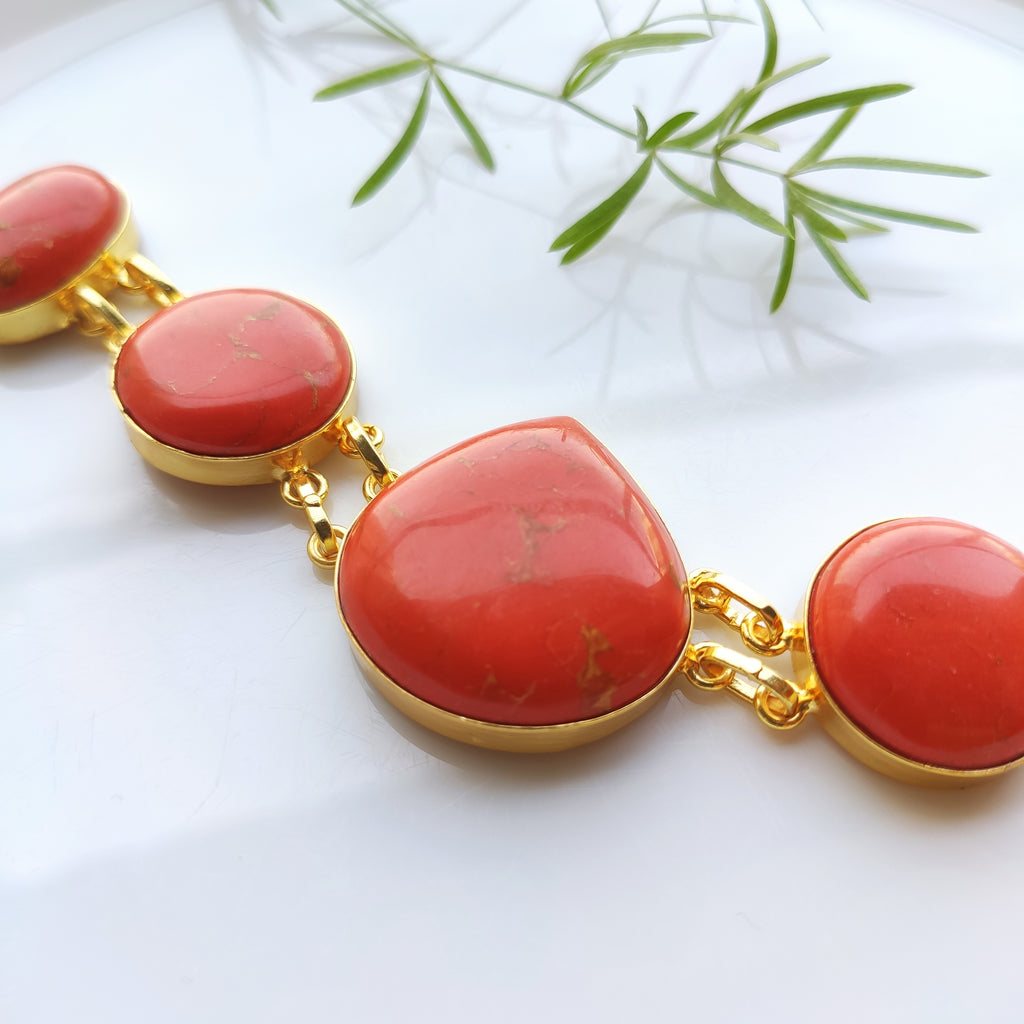 Coral Charm Statement Bracelet