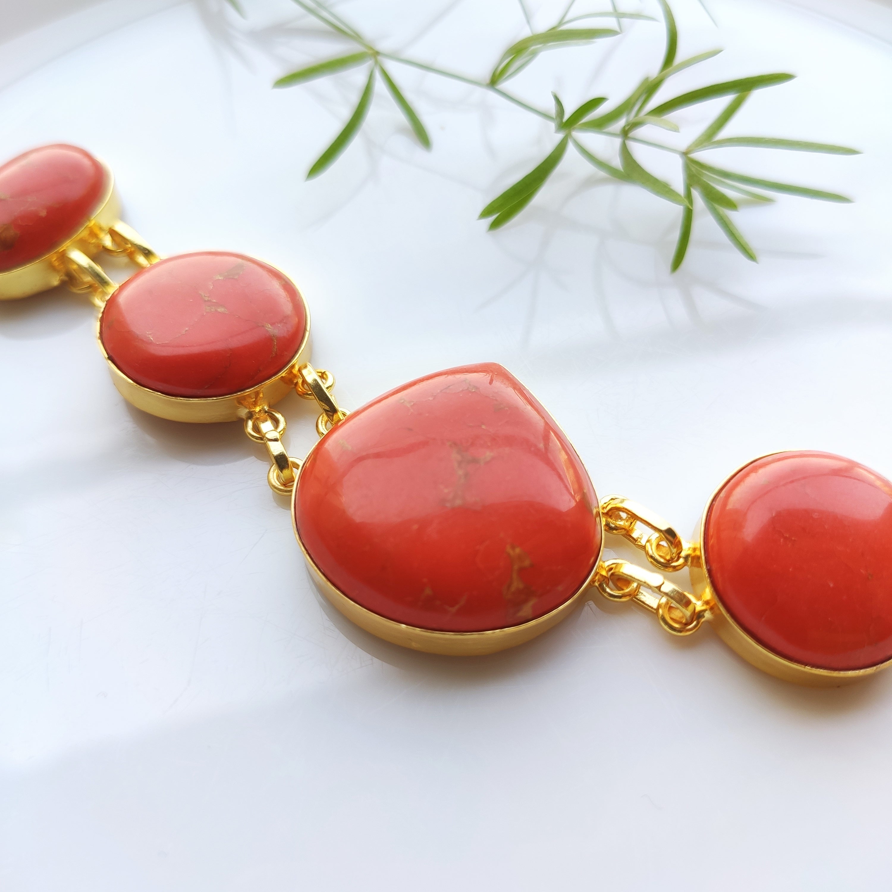 Coral Charm Statement Bracelet