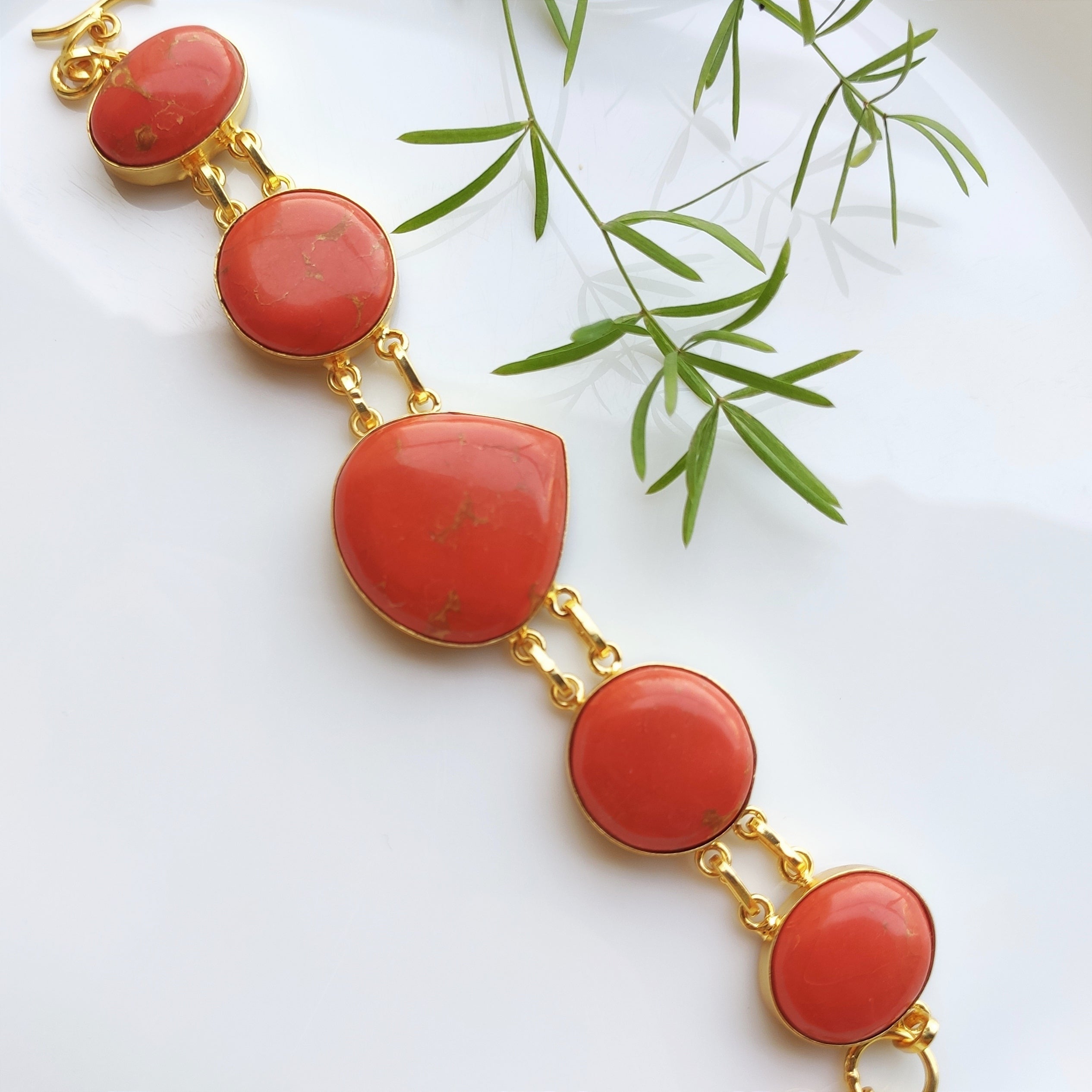 Coral Charm Statement Bracelet