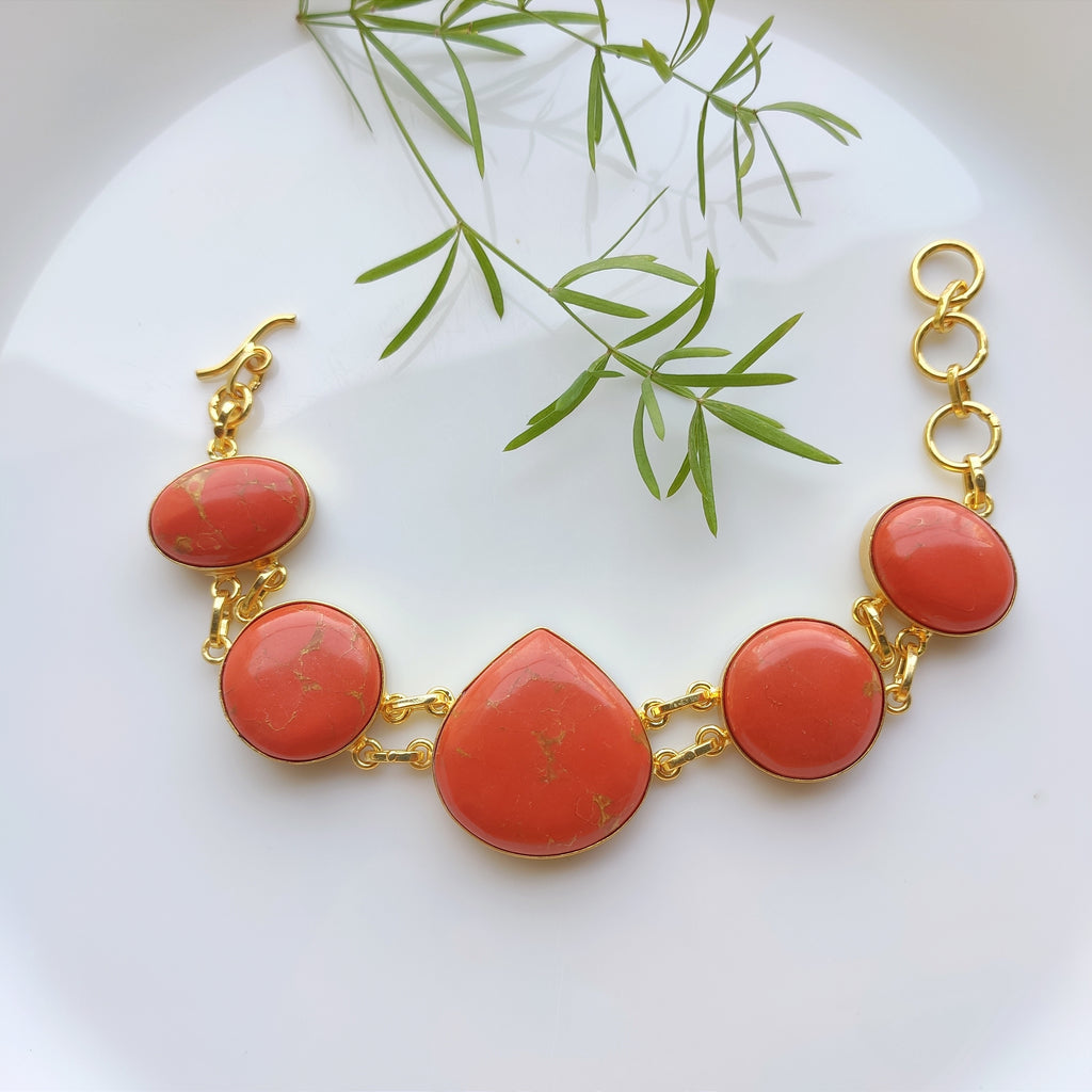 Coral Charm Statement Bracelet