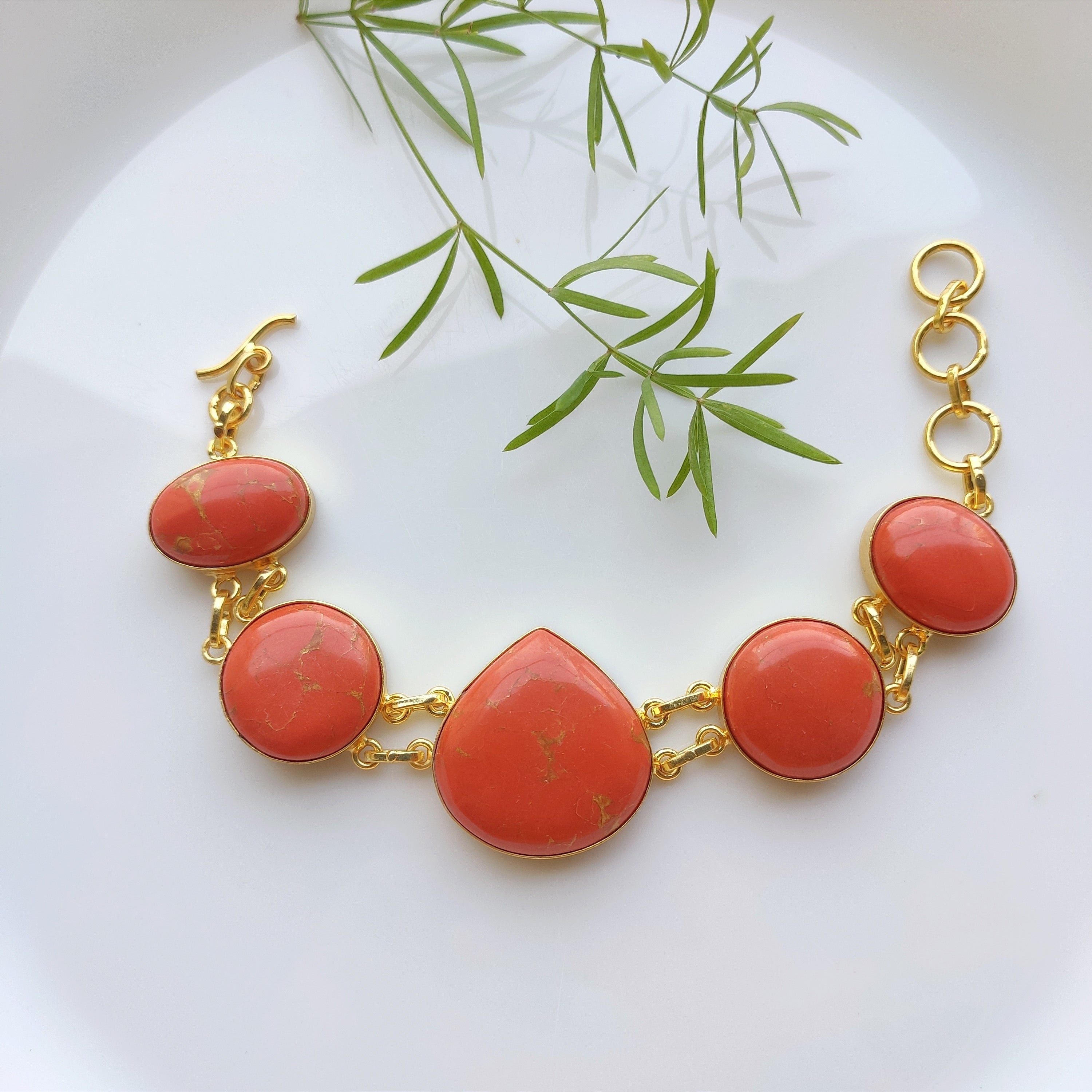 Coral Charm Statement Bracelet