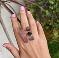 Purple Aura Raw Stone Ring