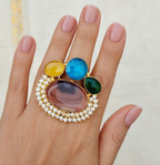Kaleido Luxe Multi-Stone Ring - brown