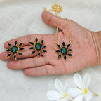 Floral Bloom Crystal Pendant set