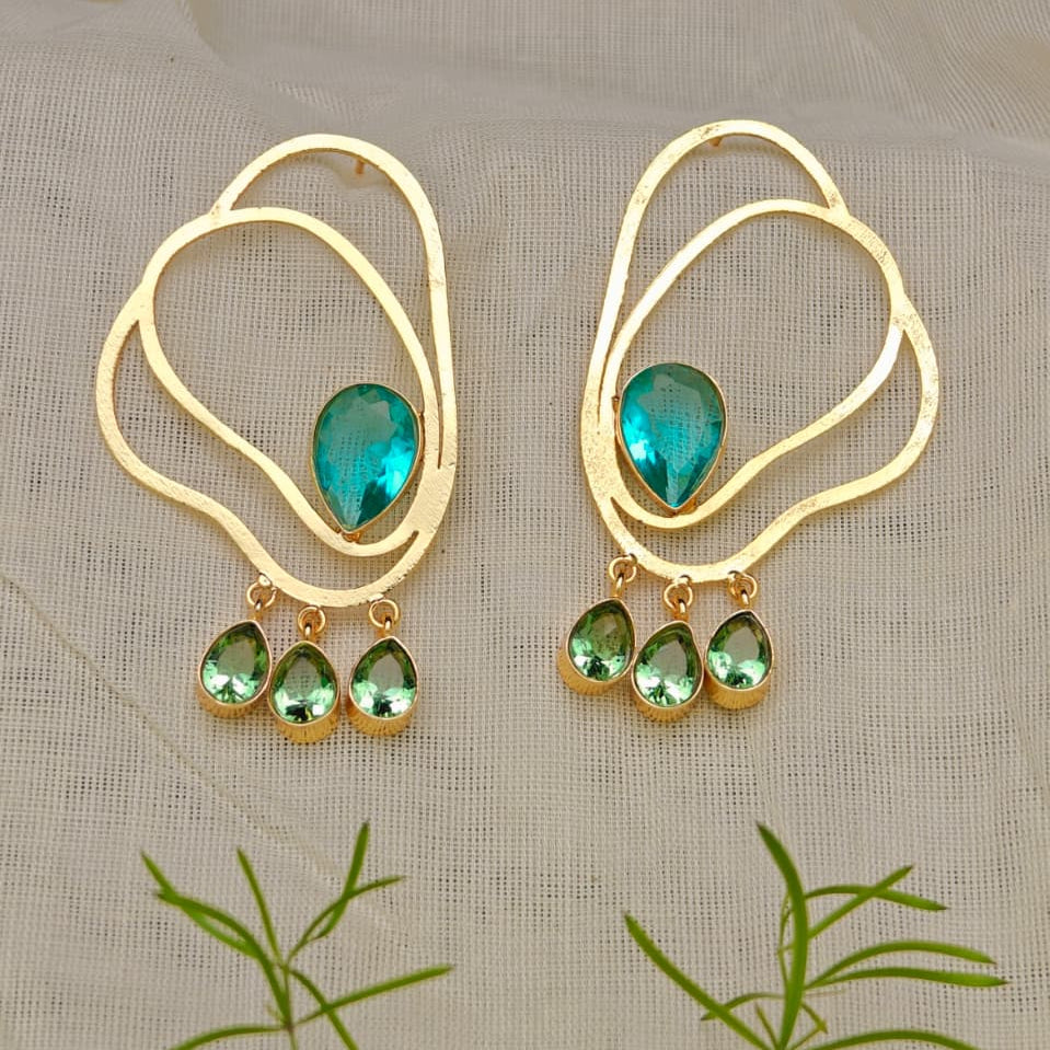 Golden Wave Statement earrings