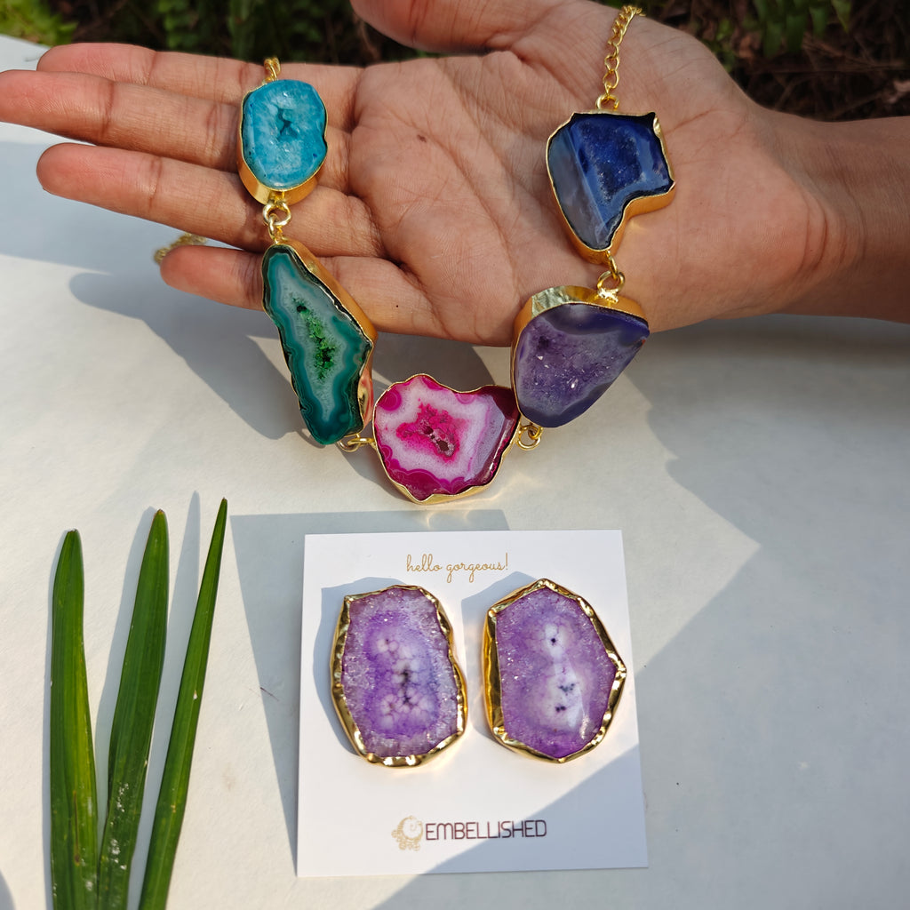 agate slice necklace