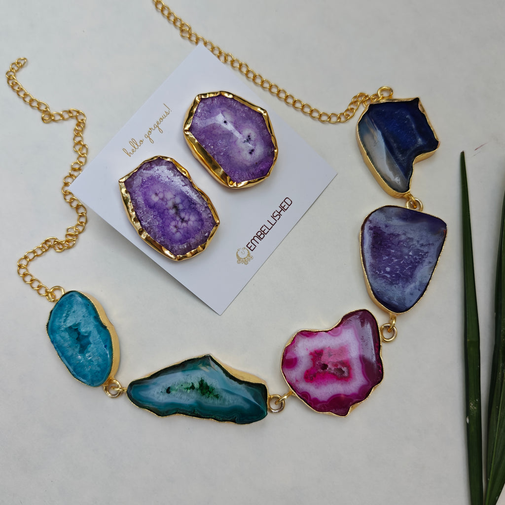 agate slice necklace