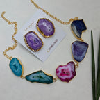 agate slice necklace