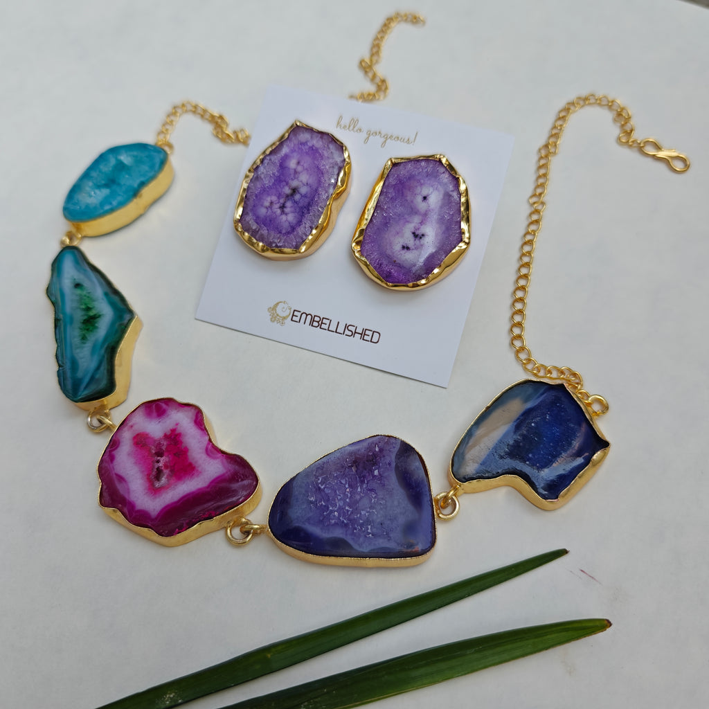 agate slice necklace