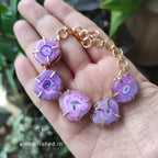 Five stones solar agate bracelet - purple