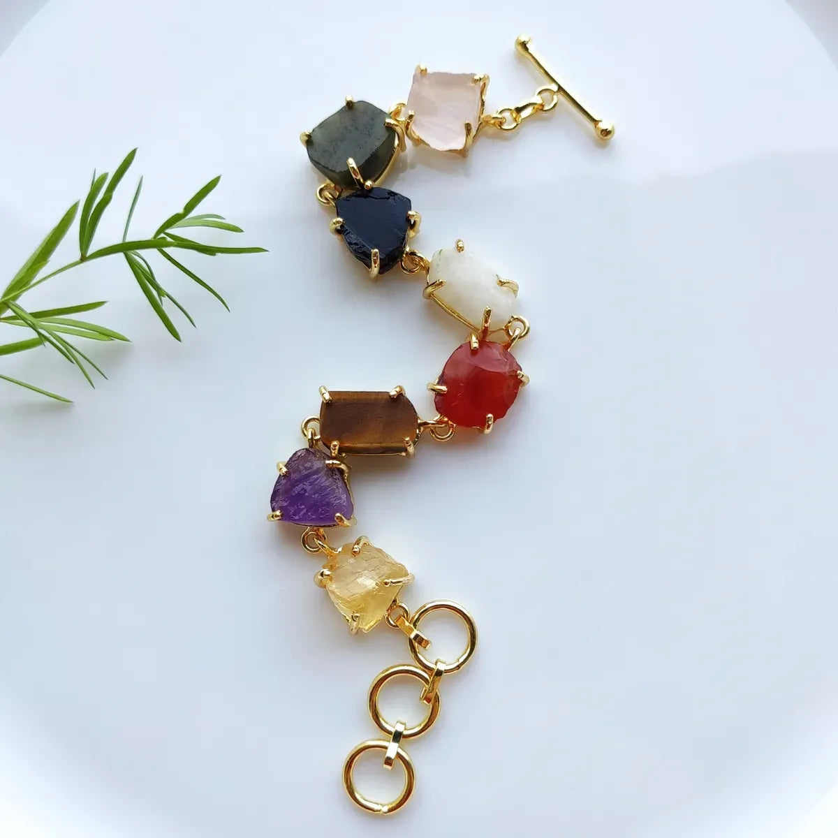 Raw stones melange bracelet