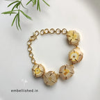 Five stones solar agate bracelet - yellow