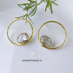 Loop studs with colored stones - sparkle