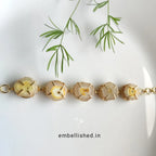 Five stones solar agate bracelet - yellow