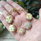 Five stones solar agate bracelet - yellow