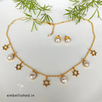 Pearls and charms necklace set