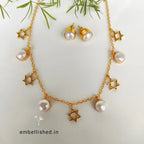 Pearls and charms necklace set