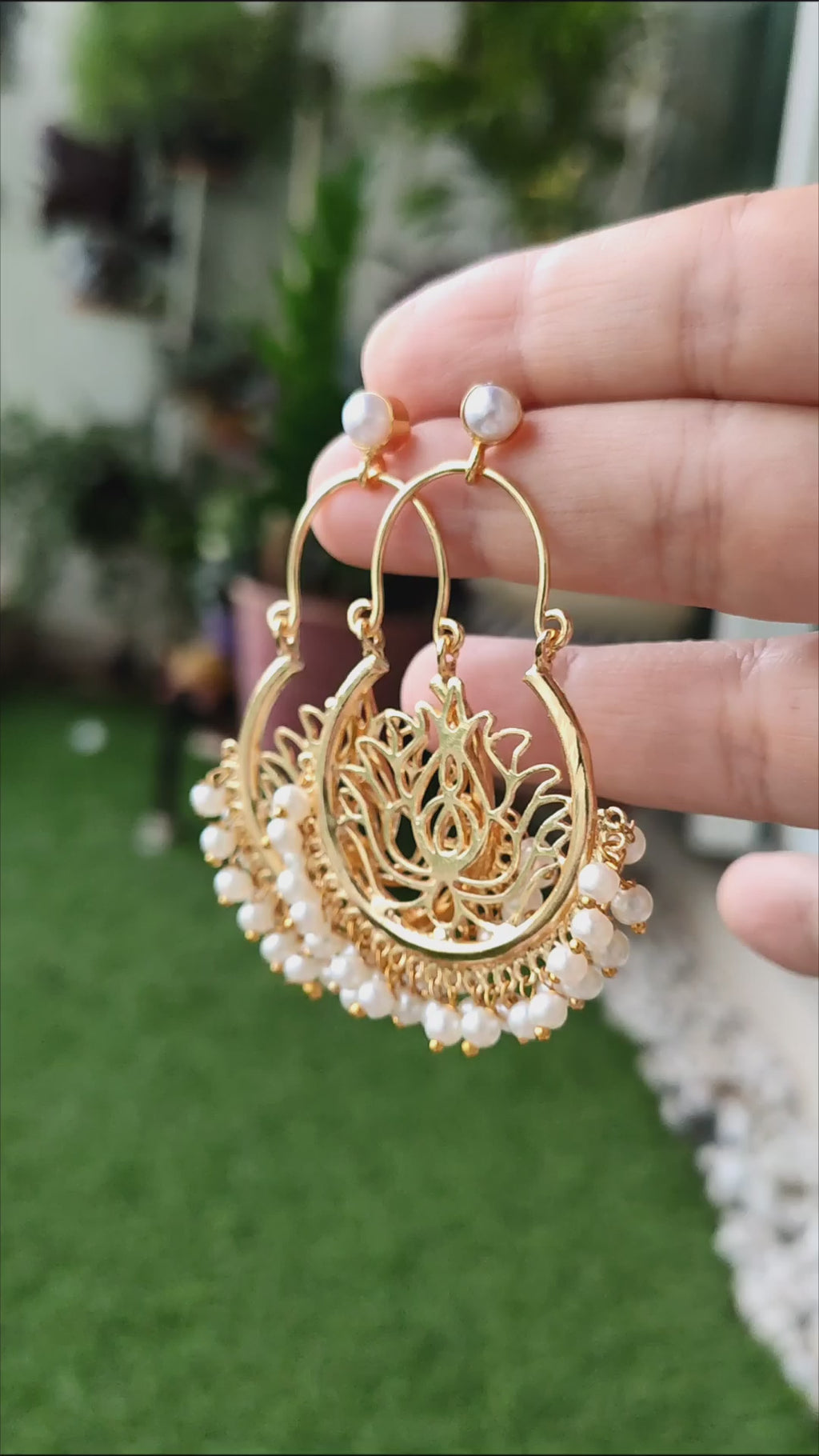 Golden Lotus Chandbali