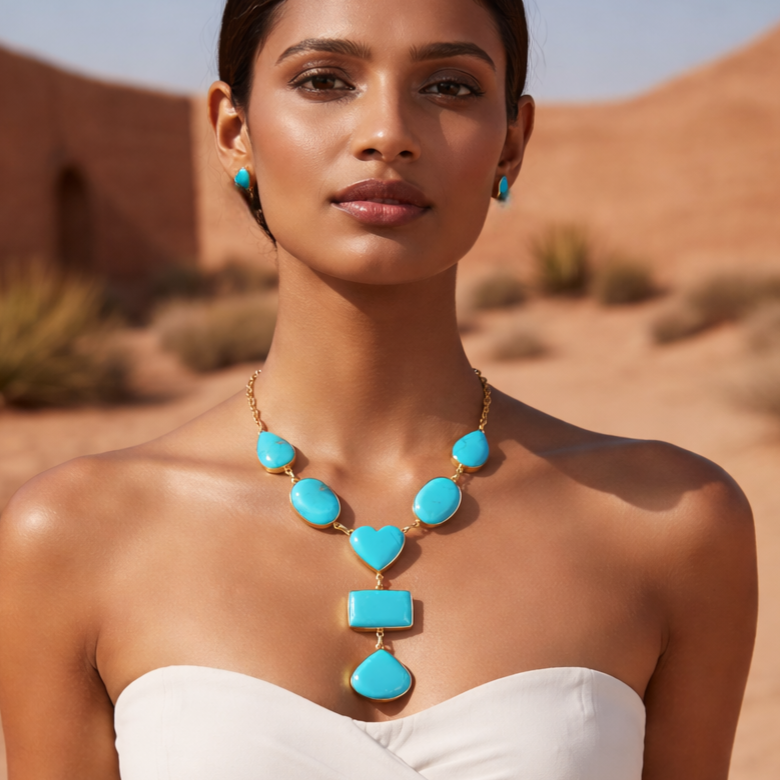 The Azure Oasis Statement Necklace Set
