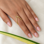 Golden Wishbone finger ring