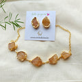 Yellow Aventurine nuggets choker with studs