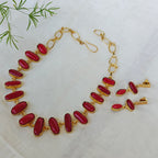Simulated coral necklace set
