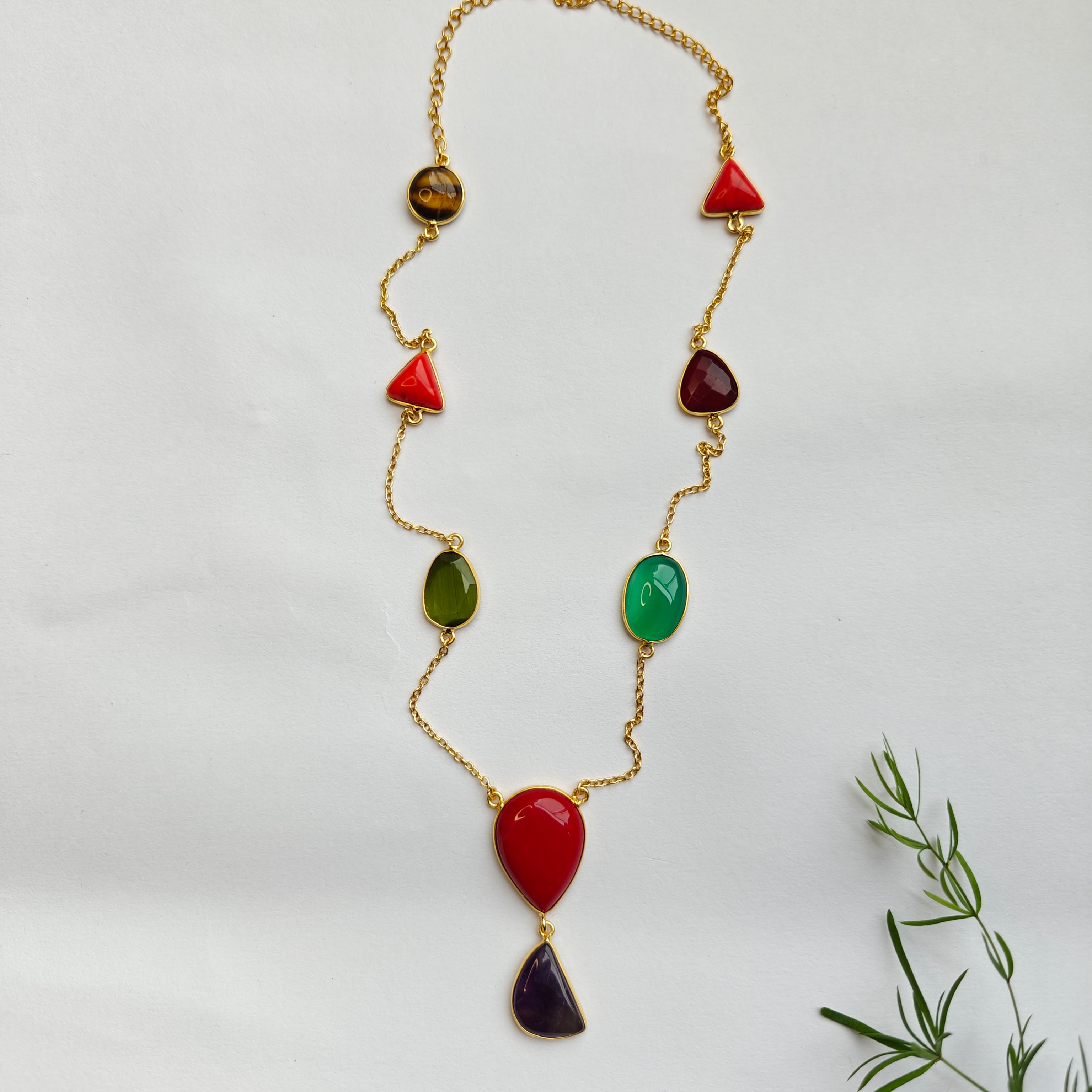 Carnival Gemstone Statement Chain - Red