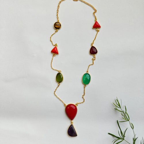 Carnival Gemstone Statement Chain - Red