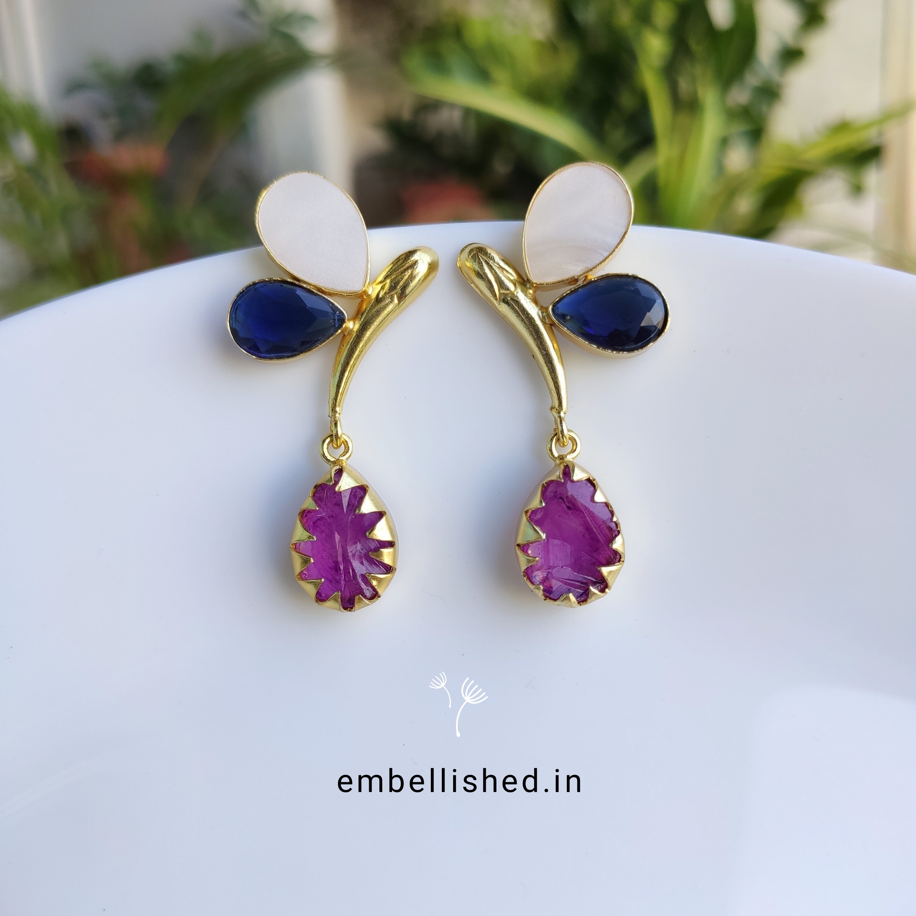 Butterfly drop earrings