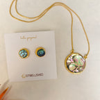 Abalone Shell Pendant necklace set