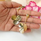 Gold Flower Drop Earrings