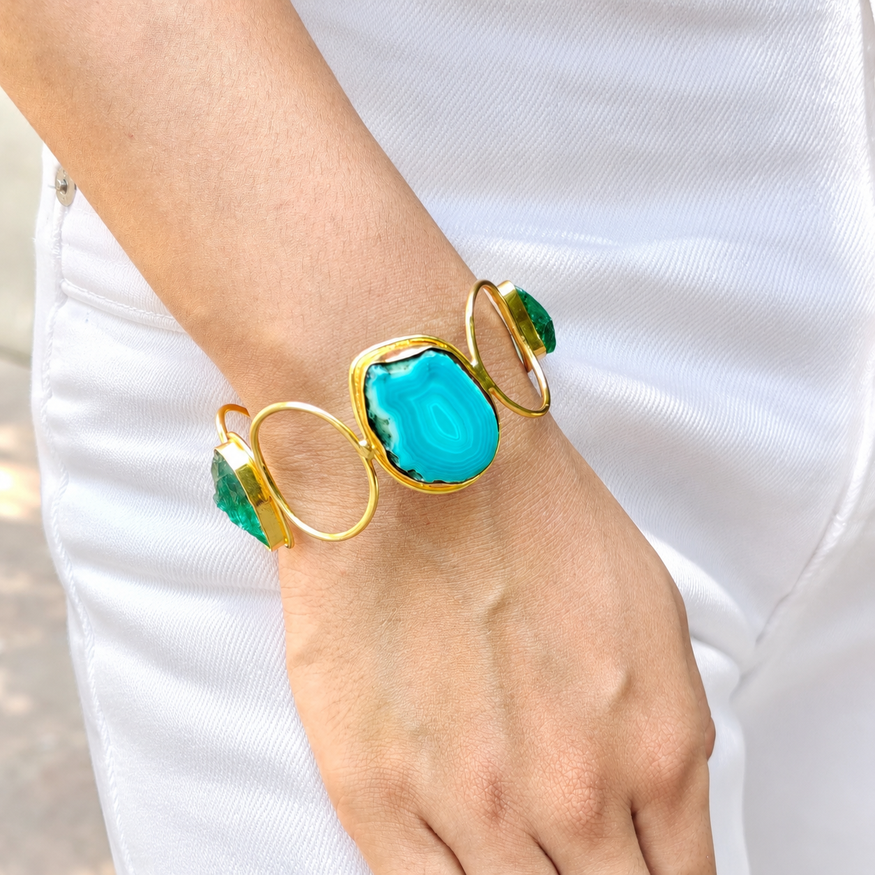 Turquoise Tide Statement Cuff Bracelet