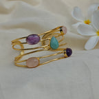 Spring Stack-in-One Gemstone Cuff bracelet