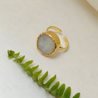 Natural Stone Button finger ring