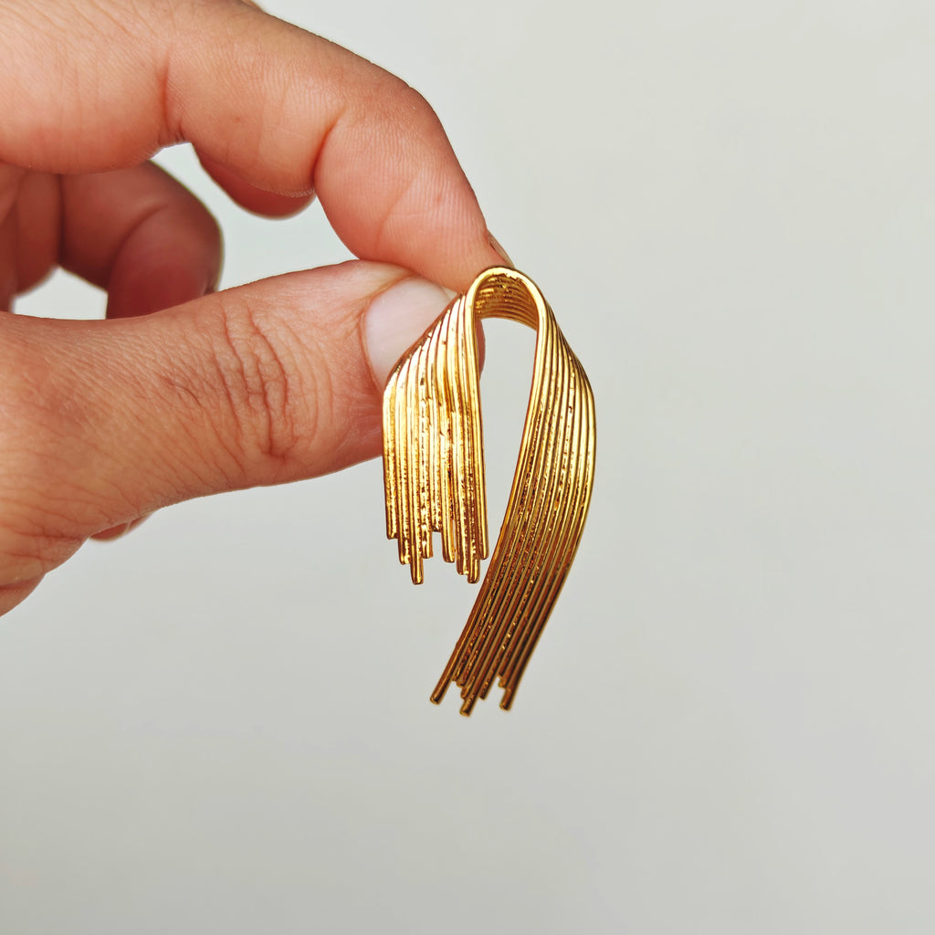 Gold Ribbon stud earrings 🎗️