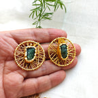 Aurora raw stones wire wrapped hasli set