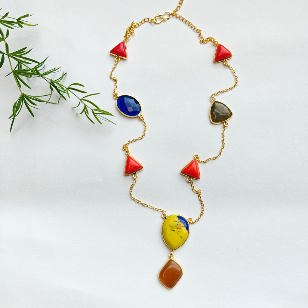 Carnival Gemstone Statement Chain - Yellow