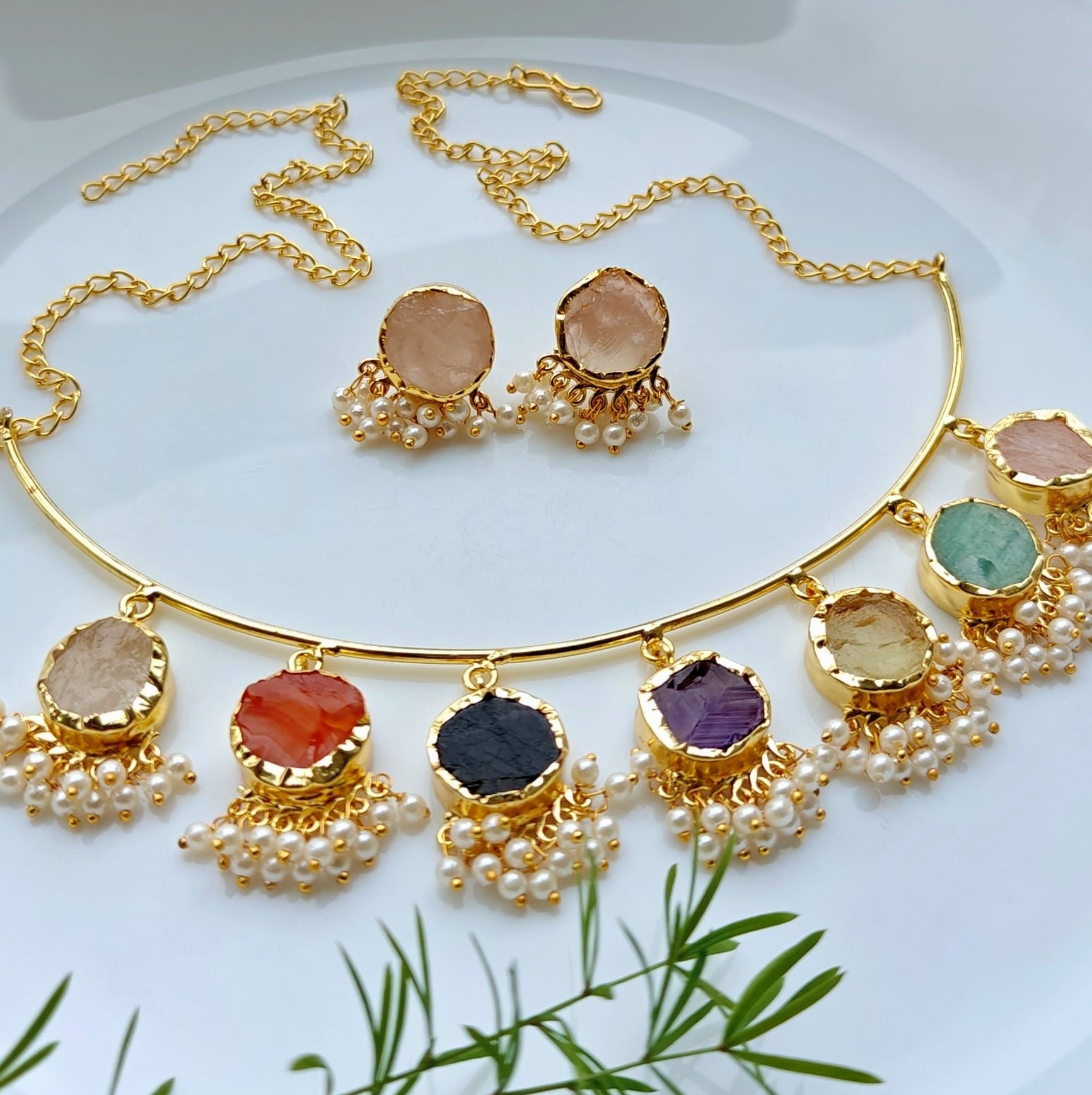 Gemstone Galore Ethnic Hasli set