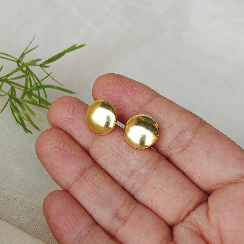 Gold button studs