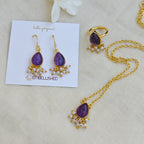 Dewdrop Gemstone Set with Seed Pearl Fringe