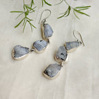 Long moonstone drop earrings