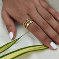 Golden Triple Band finger ring