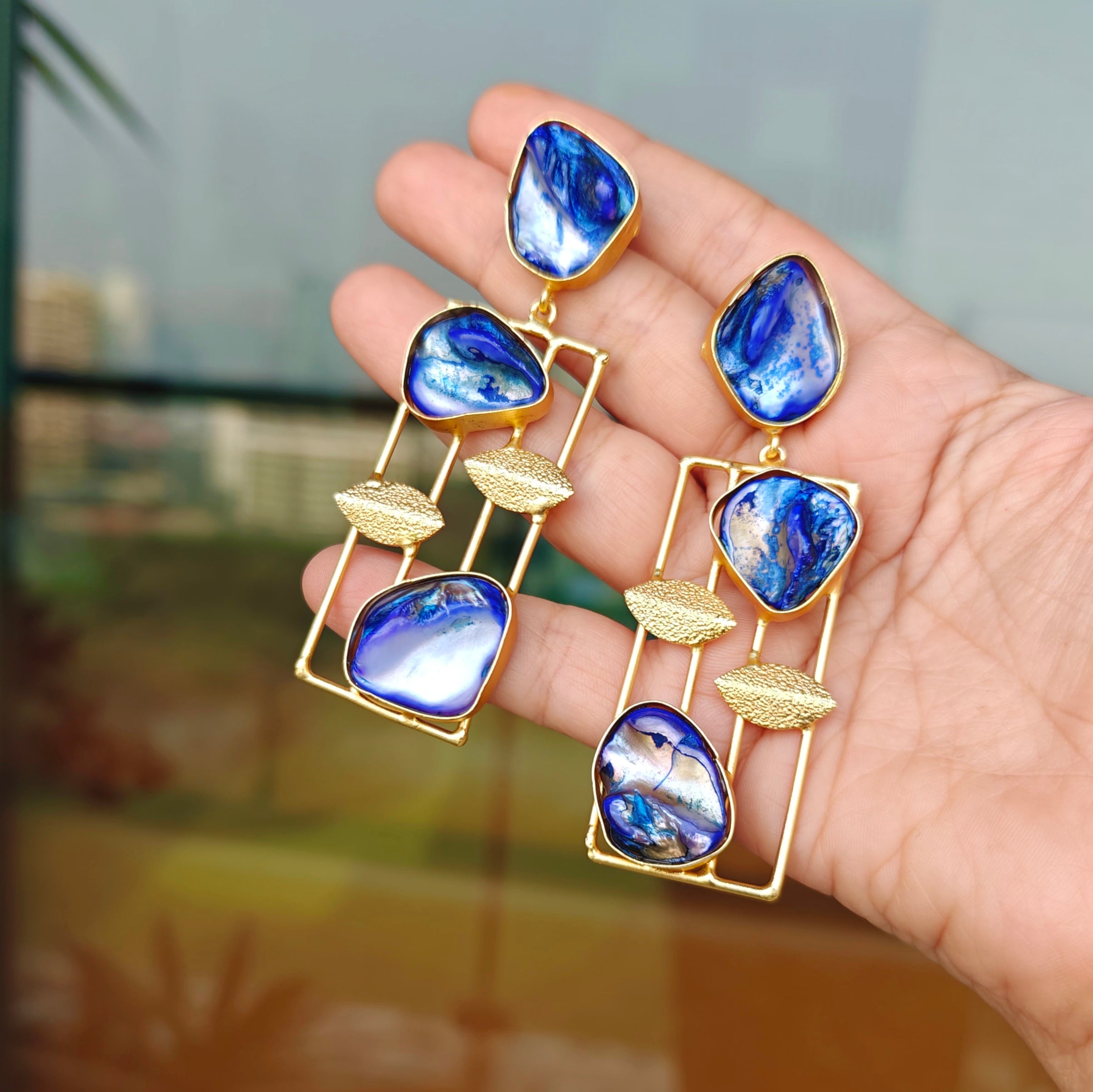 Azure Symphony Statement Earrings