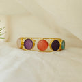 Multi-stone round cuff bracelet