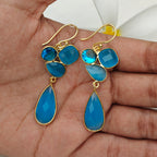 Rainbow Cluster Drop earrings