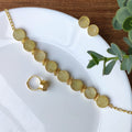 Raw Stone Buttons and Links choker set - Lemon Quartz