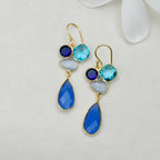 Rainbow Cluster Drop earrings