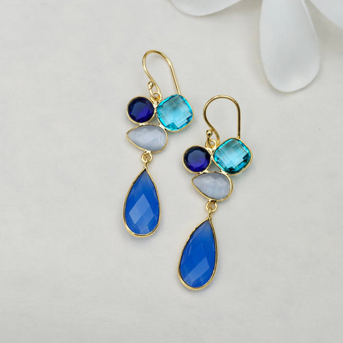 Rainbow Cluster Drop earrings