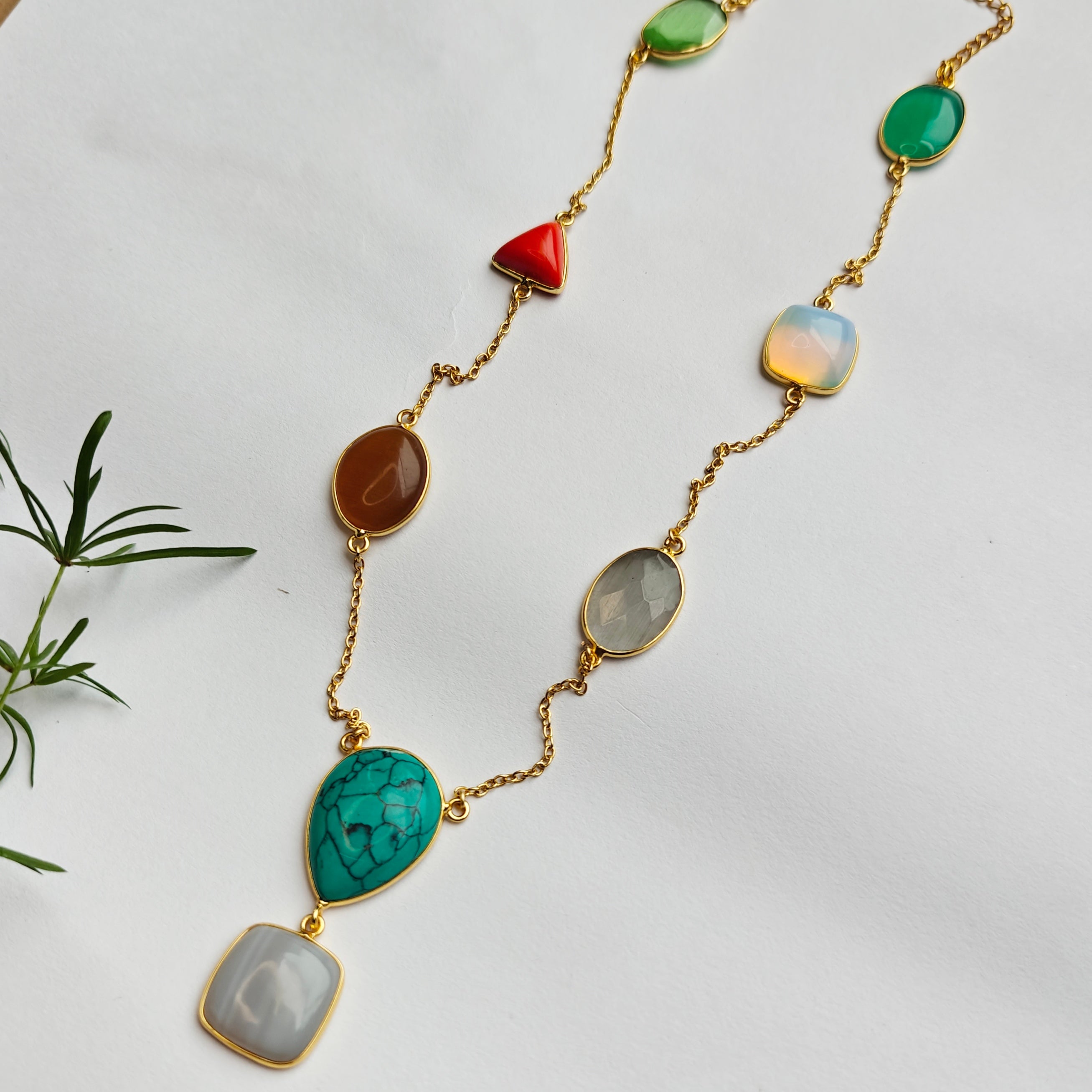 Carnival Gemstone Statement Chain - Marble